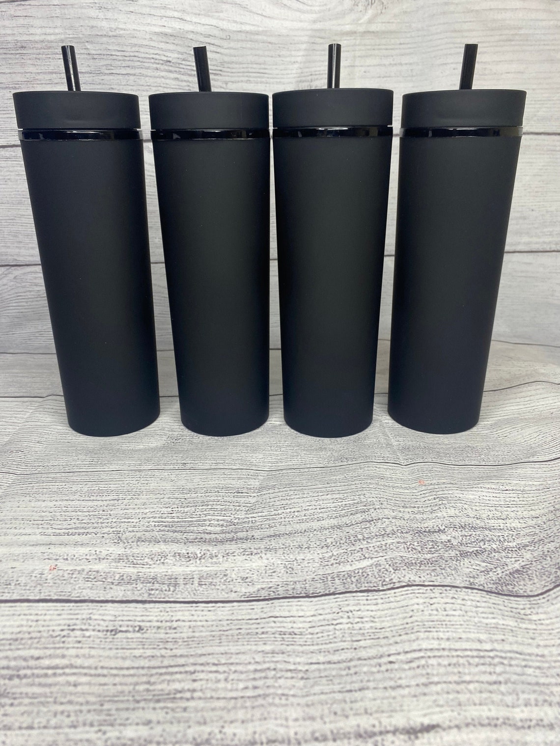 Black Blank Skinny Tumblers 16oz Acrylic Matte Plastic Cups in Etsy