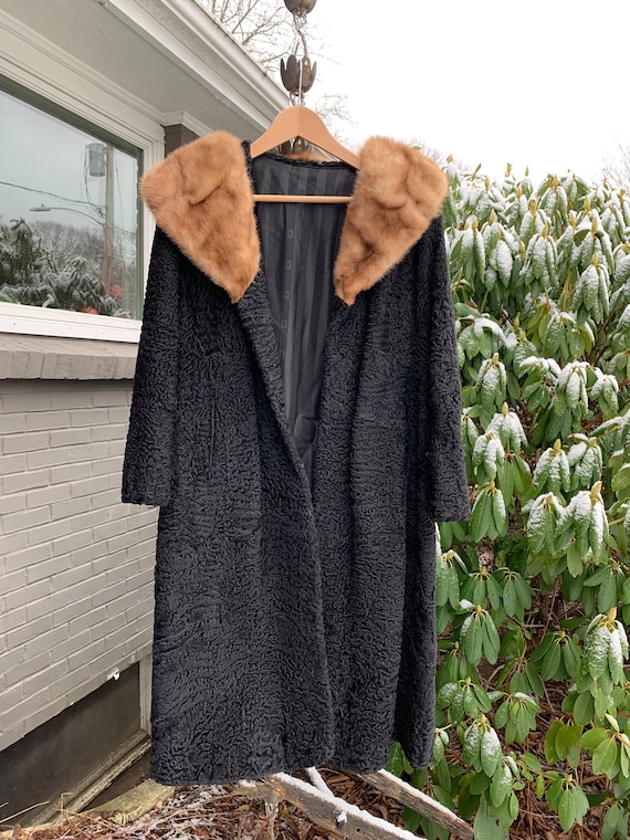 Vintage Persian Lamb Swing Coat With Real Fur Collar Etsy UK