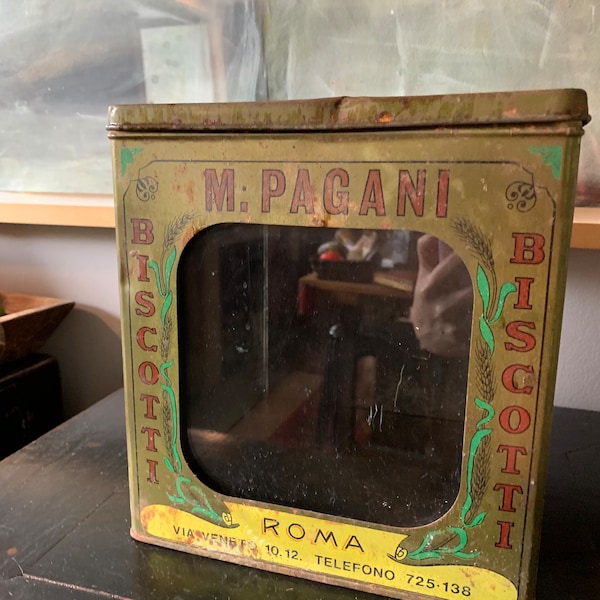 Vintage Biscotti Tin Etsy