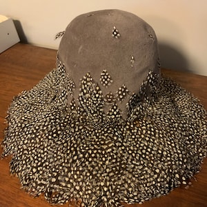 Vintage Jack McConnell Womens Hat, Guinea Feathers