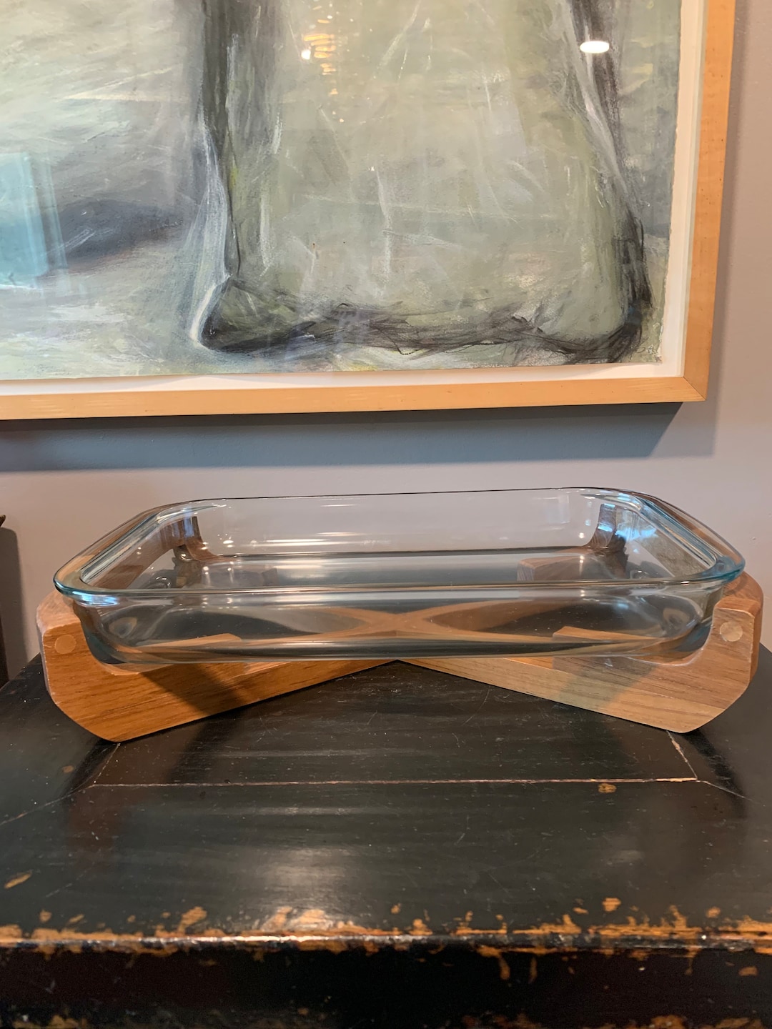 Vintage Marinex Glass Casserole Dish With Teak Cradle, 3 Quart Etsy