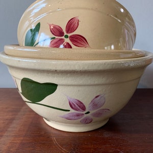 Cuencos nido vintage Watt Yellow Ware, flor de estrella n.° 7, n.° 8 y n.° 9