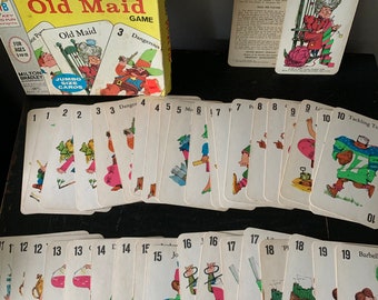 Vintage 1967 Jumbo Old Maid Card Game, Milton Bradley