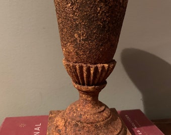 Cepilladora de urna de hierro fundido francés vintage, oxidada
