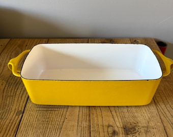 Vintage Dansk Kobenstyle Enamel Loaf Pan, Yellow