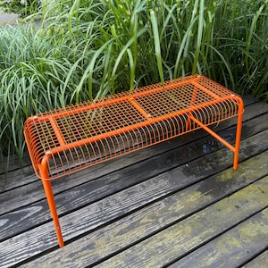 Vintage IKEA orange wire Bench Västeron- Inma Bermúdez & Francis Cayouette for Ikea IKEA vintage orange 1990s