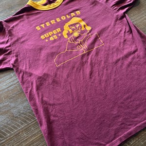 Vintage Stereolab Ringer Tee Peng Cliff Super 45 French Paris France Electronic Art Music Pop Band Tour Tee Classic XL