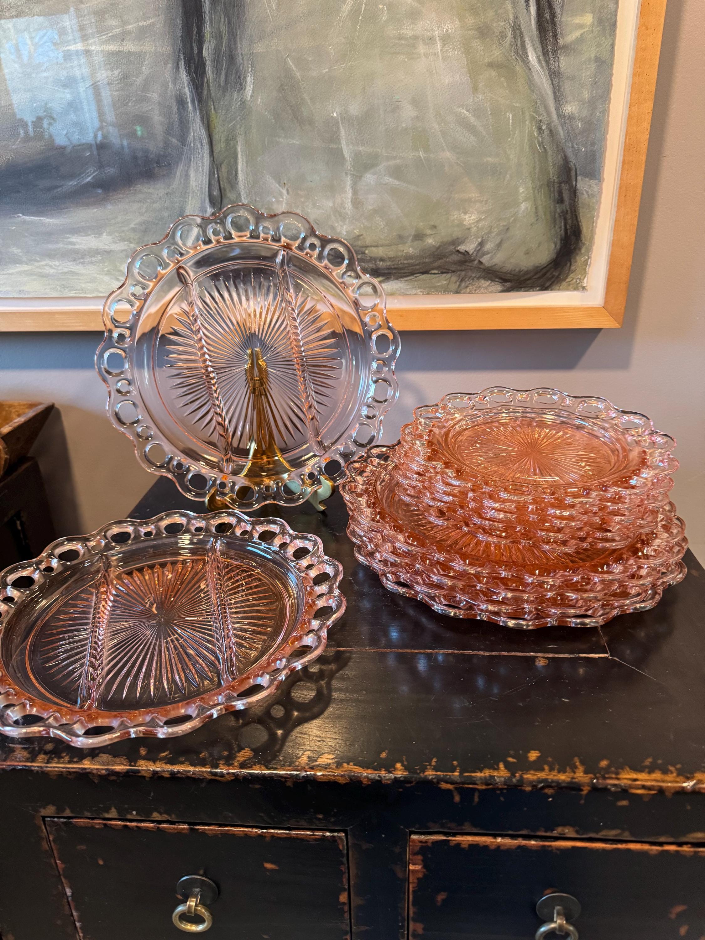 Vintage glass plates - Etsy 日本