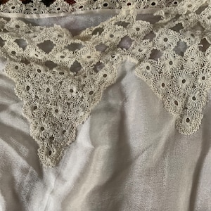 XL Vintage 1910 - 20s Lightweight Silk Step In One Piece Corset Cover
