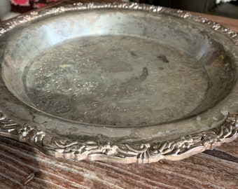Vintage silver footed tray