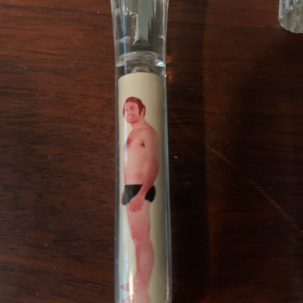 Cacciavite a punta e striscia vintage Floaty Nude Men, uomo nudo