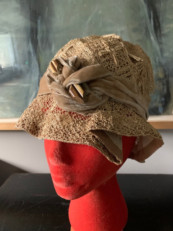 Vintage Flapper hat, woven