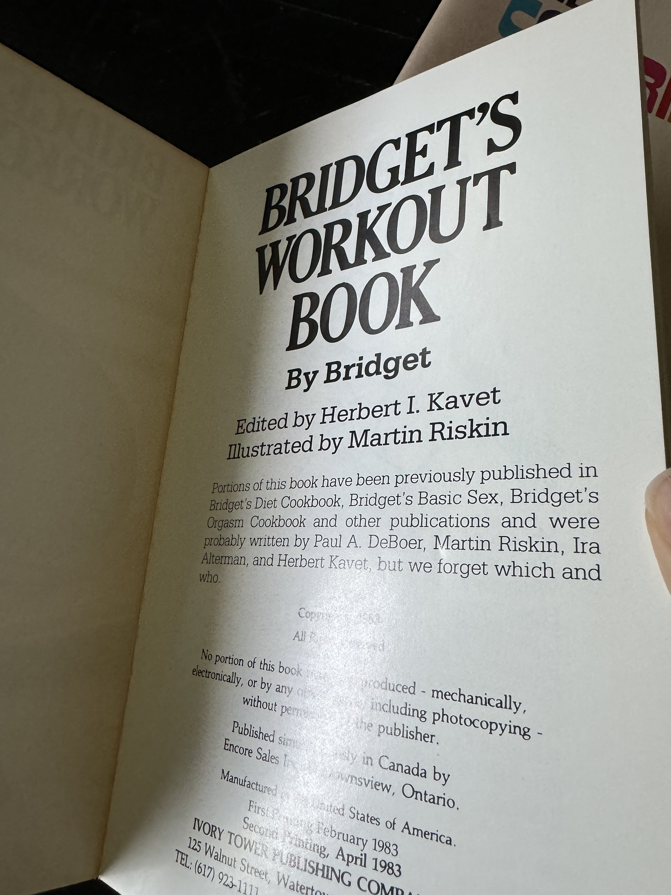 Vintage Bridget’s Diet Coloring Book, Bridget’s Workout Book, Coloring ...
