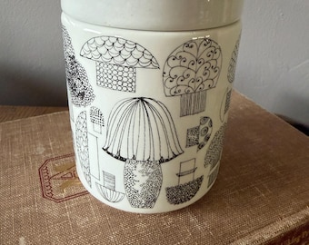 Vintage Arabia Finland Kaj Franck Ceramic Mushroom Jar, Jam Pot