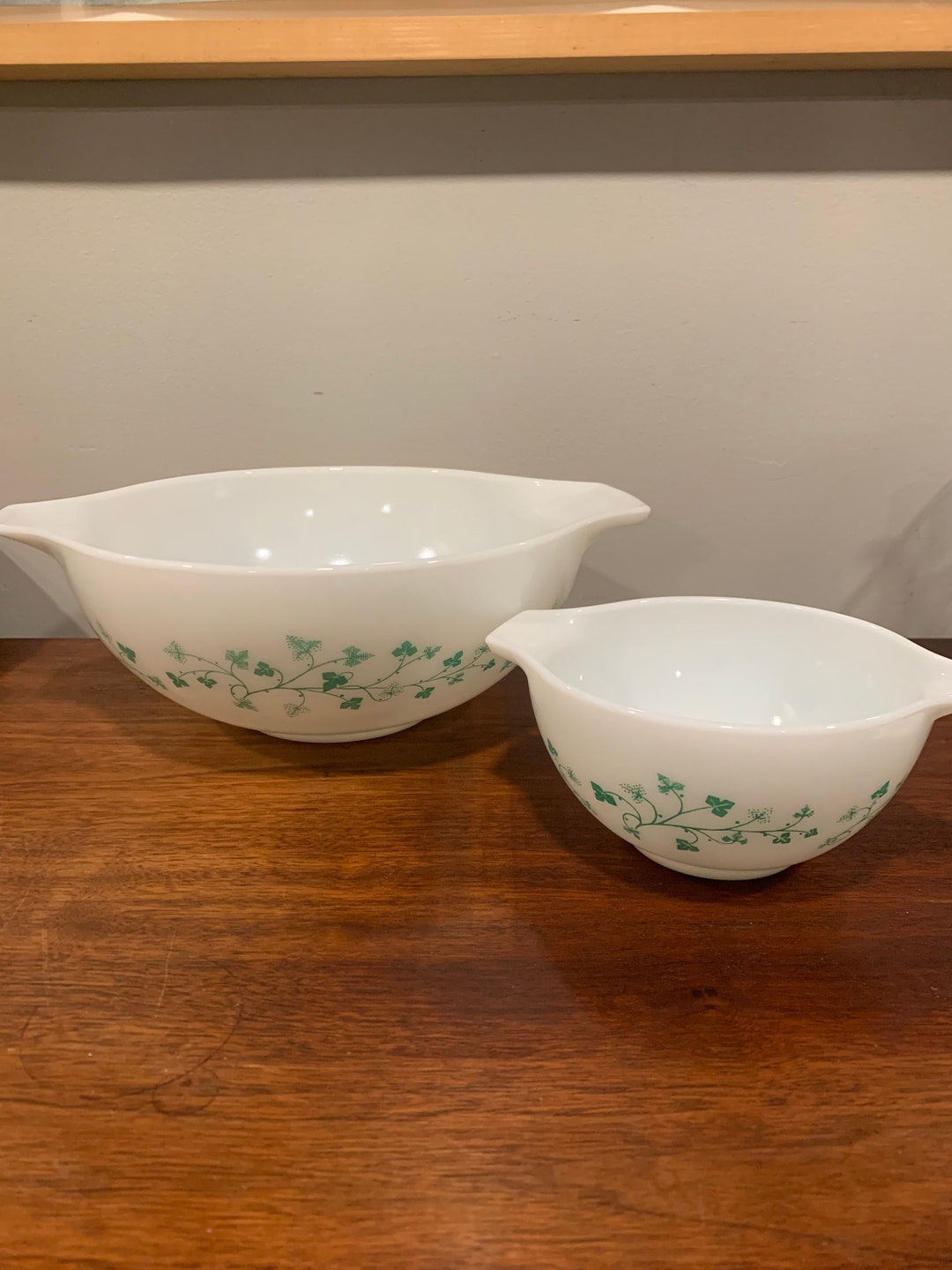 Vintage Pyrex Green Ivy Chip and Dip Etsy