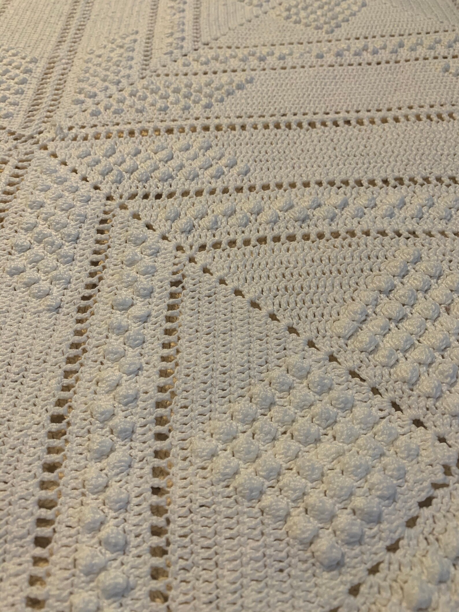 Vintage white cotton crocheted bedspread | Etsy