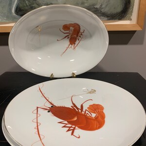 Vintage YY Ebi Hand Painted Porcelain Shrimp Lobster set image 7