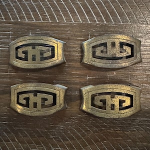 Vintage Brass Chinoiserie Drawer Pulls, set of 4