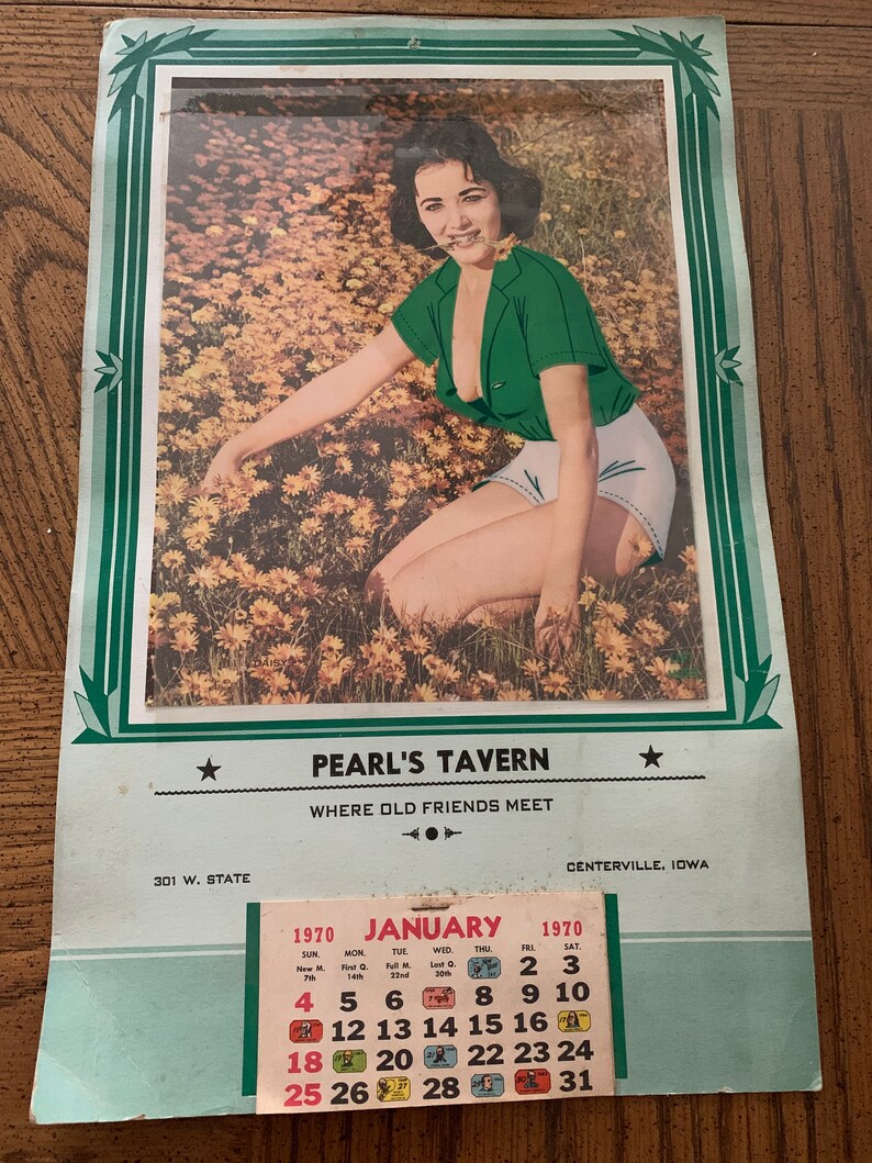 Vintage Pinup Nude Calendar Lift up Film Etsy UK