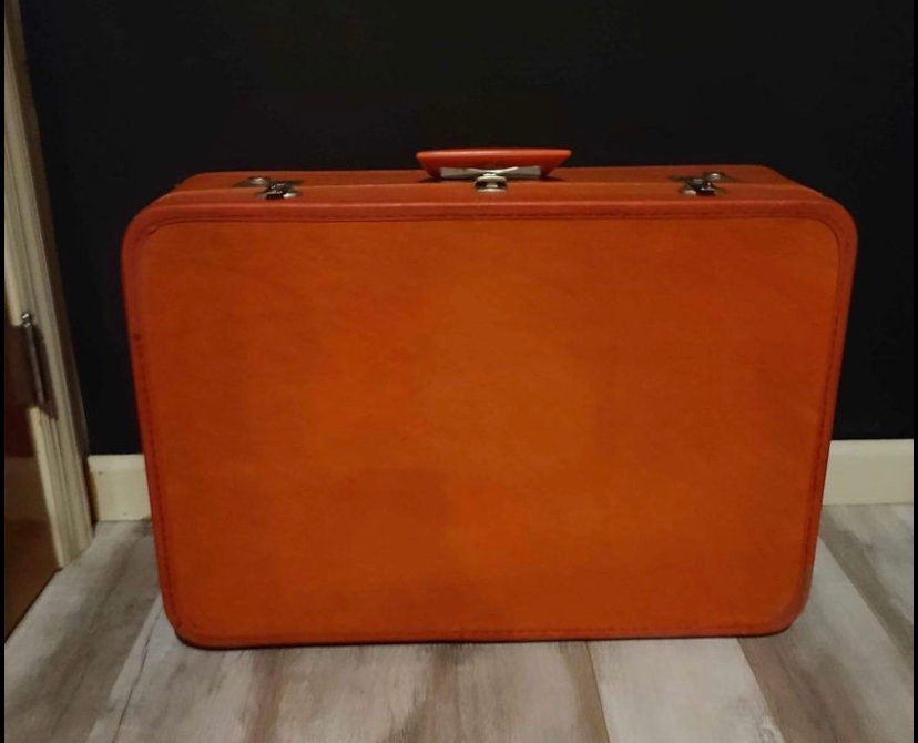 Vintage Orange Suitcase - Etsy Australia