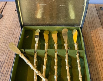 Vintage Gold Plated Bamboo Spreaders