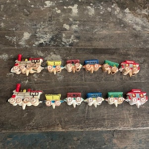 Vintage Bisque Train Cake Topper, candle holder