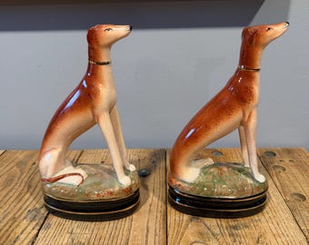 Fitz & Floyd Dog Whippet Greyhound Figurin Staffordshire Style Vintage,Japan