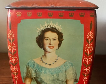 Queen Elizabeth Coronation Toffee/Biscuit Tin Edward Sharp & Sons