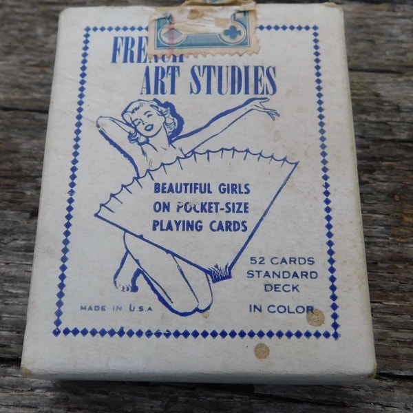 Vintage 7,5 cm franska konststudier spelkort