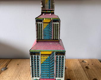 Vintage 1928 Marx Tin Litho Dare Devil Skyscraper Plane