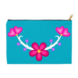 Accessory Pouch - Blue/Pink Ojibwe Floral