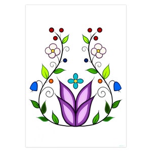 Cartes de vœux pliées vierges (5pk) - OG Ojibwe Floral Design par Caitlin Newago - Anishinaabe Woodland Art Gifts for Nature Lovers Native