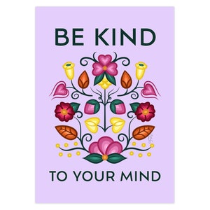 Blank Folded Greeting Cards (5 Pack) - Ojibwe Floral Affirmation Art Boho Hippie Self Love Gifts Native American Woodland Indigenous Ojibwa
