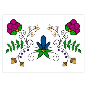5er Pack Grußkarten - Blank Gefaltet Landschaft - Ojibwe Blumendruck Native American Art Indigene Niedliche Karten Geschenke Nachdenklich Botanisch