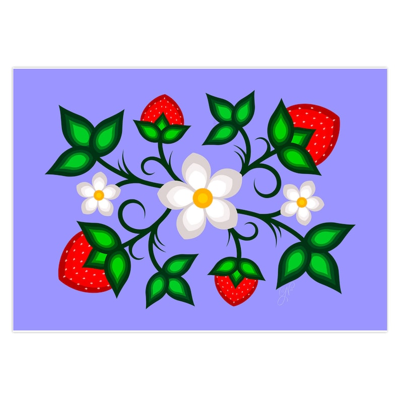 Blank Greeting Cards Folded 5 Pack Native American Strawberry Ode'imin