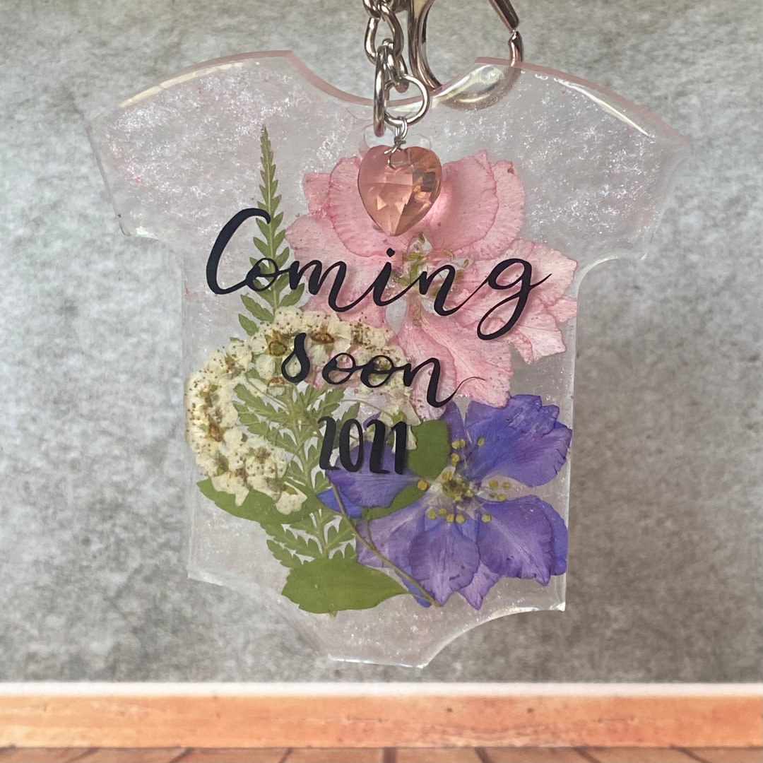 Pregnancy Announcement Keychain Baby Announcement Keychain Etsy