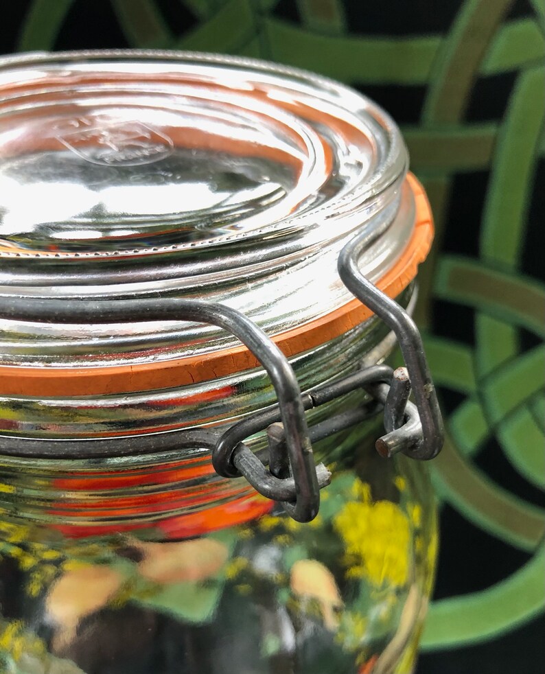 Arc France Glass Jar Vintage Canning 2 Liter Jar Vegetable and Herb Design Etsy