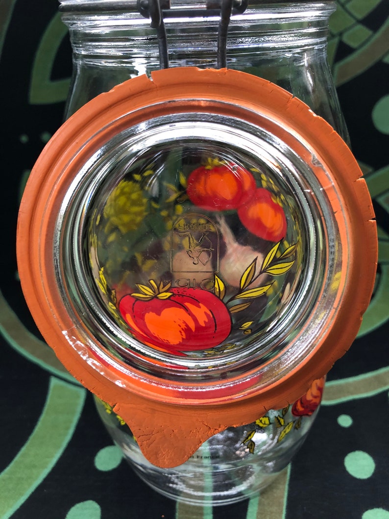 Arc France Glass Jar Vintage Canning 2 Liter Jar Vegetable and Herb Design Etsy