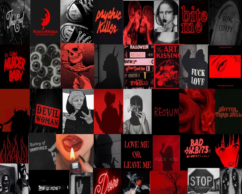 Grunge wall collage kit 100 pcs wall collage kit retro | Etsy