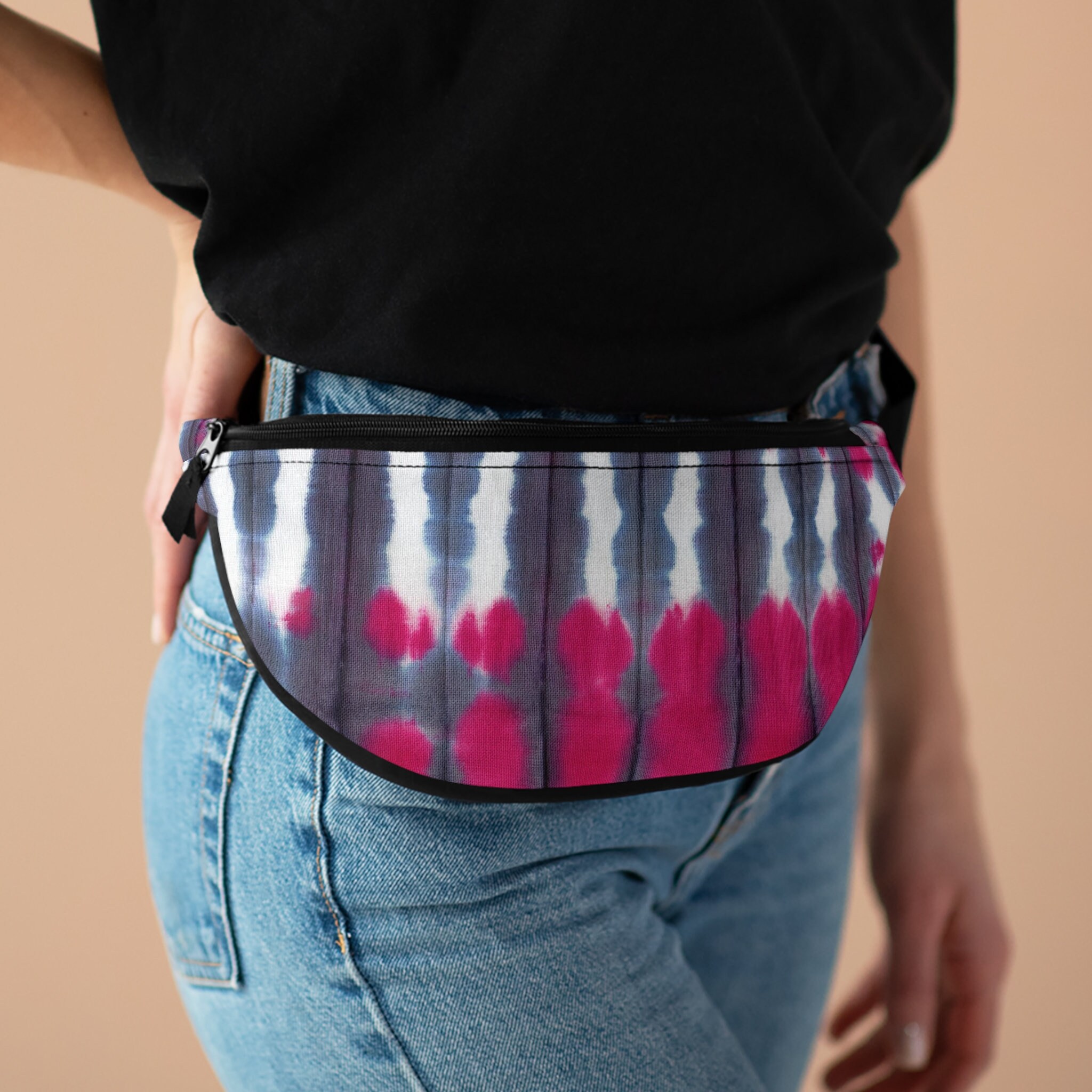 HotStyle Tie Dye Fanny Pack | Small Waist Pack For Women | Water-Resistant Hip Bag | Adjustable Strap, Grey - View #11