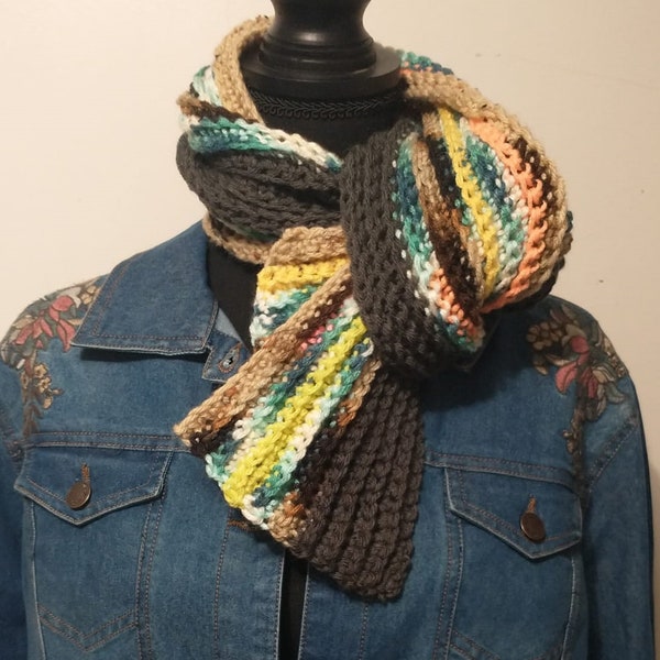 NO WASTE Crocheted Scrap Yarn Scarf