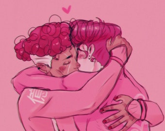 Impresión artística del primer beso de Josuyasu