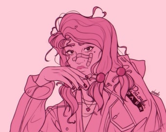 Impresión artística de Yasuho rosa