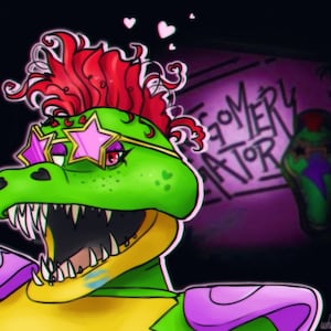 Monty Gator Heart Art Print