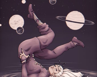 Mikitaka In Space - Art Print