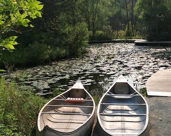 Canoes on Shore Print