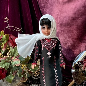 Handmade Traditional Embroidered Palestinian Thobe Doll