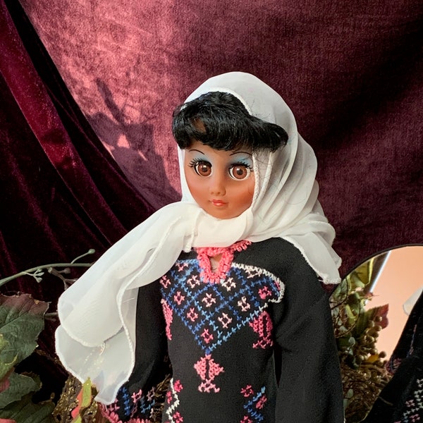 Handmade Traditional Embroidered Palestinian Thobe Doll