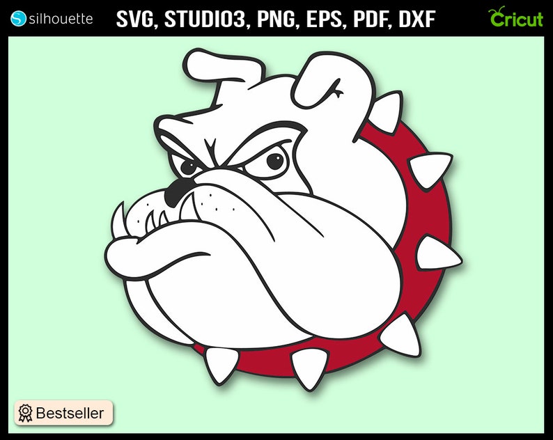 SVG Bulldog Head Cricut Silhouette Studio | Etsy