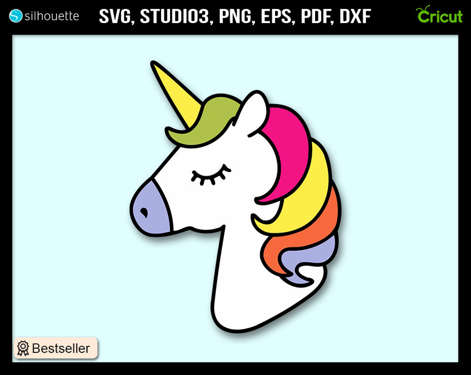 SVG Einhorn Kopf Cricut Silhouette Studio separate | Etsy